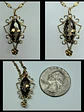 Gold-plated, Victorian style Smoky quartz pendant #Bp014 - thumbnail 4