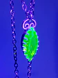 Delicate Tourmaline green Uranium glass pendant -        #Bp045 - thumbnail 5