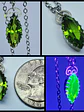 Delicate Tourmaline green Uranium glass pendant -        #Bp045 - thumbnail 1