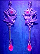 Victorian Lovebirds Ruby and pink Sapphire earrings -       #Be046 - thumbnail 4