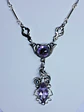 Silver Art Nouveau Amethyst and Moisonite necklace -        #Bn047 - thumbnail 2