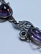 Silver Art Nouveau Amethyst and Moisonite necklace -        #Bn047 - thumbnail 3