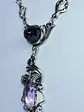 Silver Art Nouveau Amethyst and Moisonite necklace -        #Bn047 - thumbnail 4