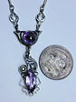 Silver Art Nouveau Amethyst and Moisonite necklace -        #Bn047 - thumbnail 7