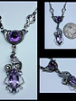 Silver Art Nouveau Amethyst and Moisonite necklace -        #Bn047 - thumbnail 1