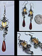 Beautiful, Silver plated Long Citrine, Carnelian and moisonite earrings -        #Be048 - thumbnail 1