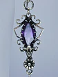 Art Deco style African amethyst and Uranium glass earrings -       #Be049 - thumbnail 2