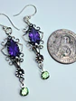 Art Deco style African amethyst and Uranium glass earrings -       #Be049 - thumbnail 4