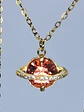 Cute, Rare PINK Uranium glass, gold-plated Saturn pendant  #Bp050 - thumbnail 2