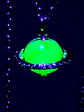 Cute, Green opal Uranium glass, gold-plated Saturn pendant   #Bp051 - thumbnail 4