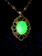 Lemon opal Uranium glass, gold plated pendant  #Bp054  - thumbnail 5