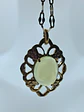 Lemon opal Uranium glass, gold plated pendant  #Bp054  - thumbnail 3
