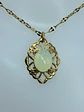 Lemon opal Uranium glass, gold plated pendant  #Bp054  - thumbnail 2