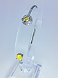 Contemporary, Rhodium Sun-yellow opal Uranium glass and Cubic zirconia bracelet -       #Bb058 - thumbnail 2