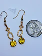 Art deco, glowing Cadmium glass earrings -         #B060 - thumbnail 3