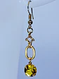 Art deco, glowing Cadmium glass earrings -         #B060 - thumbnail 1
