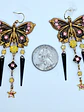 Amazing, Whimsical butterfly Pink and yellow Uranium glass earrings -       #Be061 - thumbnail 4