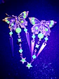 Amazing, Whimsical butterfly Pink and yellow Uranium glass earrings -       #Be061 - thumbnail 6