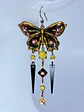 Amazing, Whimsical butterfly Pink and yellow Uranium glass earrings -       #Be061 - thumbnail 2