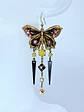 Amazing, Whimsical butterfly Pink and yellow Uranium glass earrings -       #Be061 - thumbnail 3