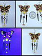 Amazing, Whimsical butterfly Pink and yellow Uranium glass earrings -       #Be061 - thumbnail 1