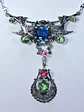 Art Nouveau inspired lovebirds and RARE Sapphire blue Uranium glass -        #Bn062 - thumbnail 1