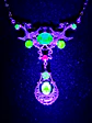 Art Nouveau inspired lovebirds and RARE Sapphire blue Uranium glass -        #Bn062 - thumbnail 2
