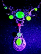 Art Nouveau inspired lovebirds and RARE Sapphire blue Uranium glass -        #Bn062 - thumbnail 4