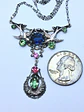 Art Nouveau inspired lovebirds and RARE Sapphire blue Uranium glass -        #Bn062 - thumbnail 8