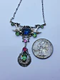 Art Nouveau inspired lovebirds and RARE Sapphire blue Uranium glass -        #Bn062 - thumbnail 9