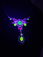 Art Nouveau inspired lovebirds and RARE Sapphire blue Uranium glass -        #Bn062 - thumbnail 10