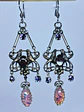 Beautiful Victorian  Garnet and Tanzanite, Lovebird earrings -      #Be063 - thumbnail 1