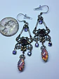 Beautiful Victorian  Garnet and Tanzanite, Lovebird earrings -      #Be063 - thumbnail 4