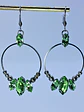 Contemporary Uranium glass Dangly hoop earrings -       #Be064 - thumbnail 2