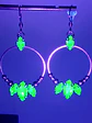 Contemporary Uranium glass Dangly hoop earrings -       #Be064 - thumbnail 3