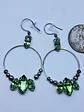 Contemporary Uranium glass Dangly hoop earrings -       #Be064 - thumbnail 1