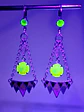 Amazing Art Deco, Glass enamel and Uranium glass earrings -         #Be065 - thumbnail 3