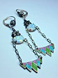Beautiful floral glass enamel and Opal earrings -       #Be066 - thumbnail 1