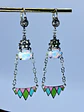 Beautiful floral glass enamel and Opal earrings -       #Be066 - thumbnail 4