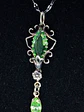Delicate vintage style Apple green Uranium glass necklace -         #Bp067 - thumbnail 4