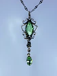 Delicate vintage style Apple green Uranium glass necklace -         #Bp067 - thumbnail 2