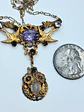 Lovely Amethyst, sapphire and moonstone Victorian Lovebirds necklace -        #Bn068 - thumbnail 3