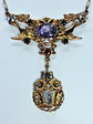 Lovely Amethyst, sapphire and moonstone Victorian Lovebirds necklace -        #Bn068 - thumbnail 2