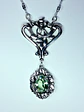 Art Nouveau style Peridot green Uranium glass necklace-          #Bn069 - thumbnail 2