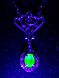 Art Nouveau style Peridot green Uranium glass necklace-          #Bn069 - thumbnail 6