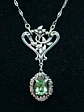 Art Nouveau style Peridot green Uranium glass necklace-          #Bn069 - thumbnail 5