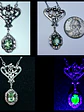 Art Nouveau style Peridot green Uranium glass necklace-          #Bn069 - thumbnail 1