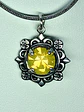 Simple yellow opal Uranium glass necklace -       #Bp070 - thumbnail 2