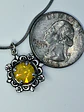 Simple yellow opal Uranium glass necklace -       #Bp070 - thumbnail 4