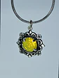Simple yellow opal Uranium glass necklace -       #Bp070 - thumbnail 3